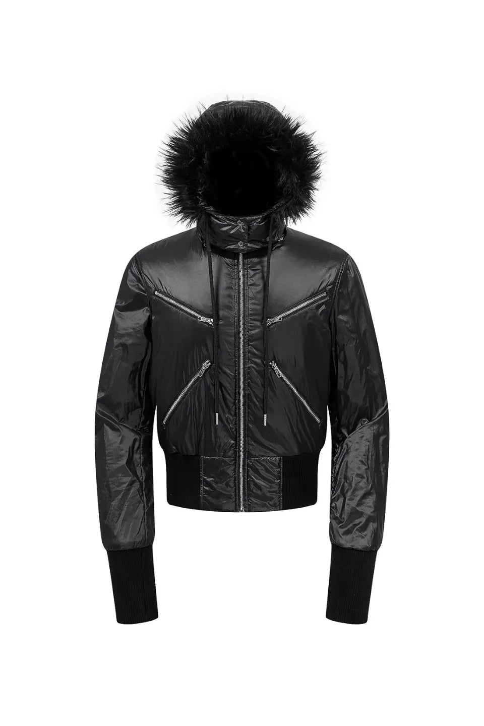 Detachable Fur Hooded Zip Jacket