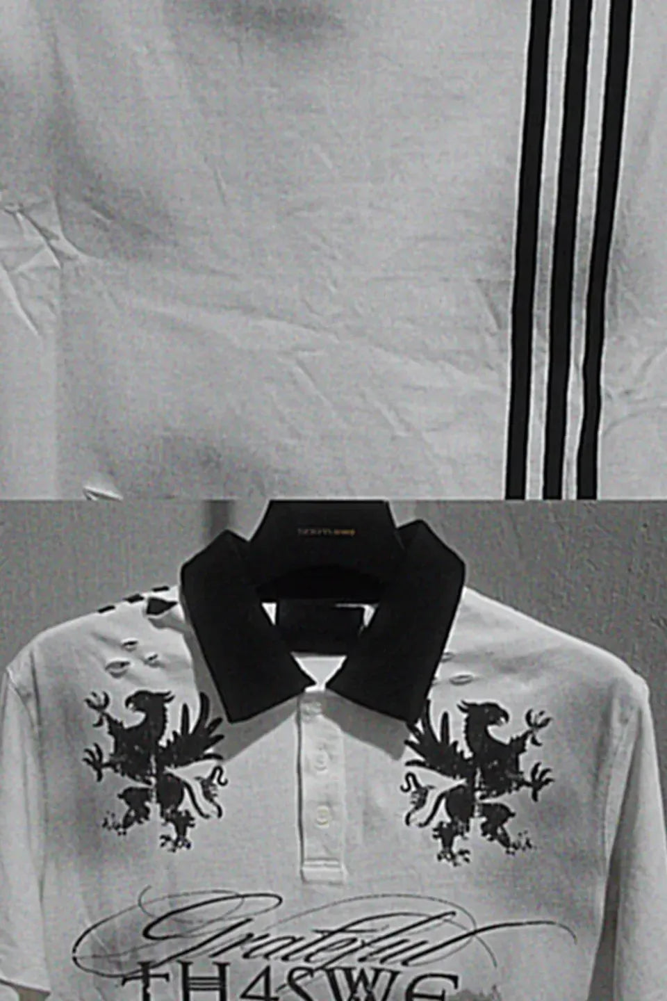 Dirt Washed Destroyed Cropped Polo Shirts