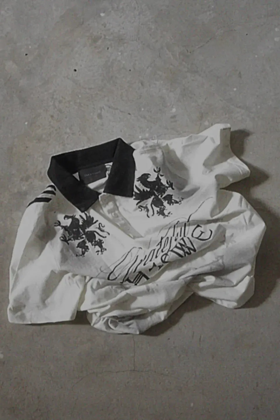 Dirt Washed Destroyed Cropped Polo Shirts