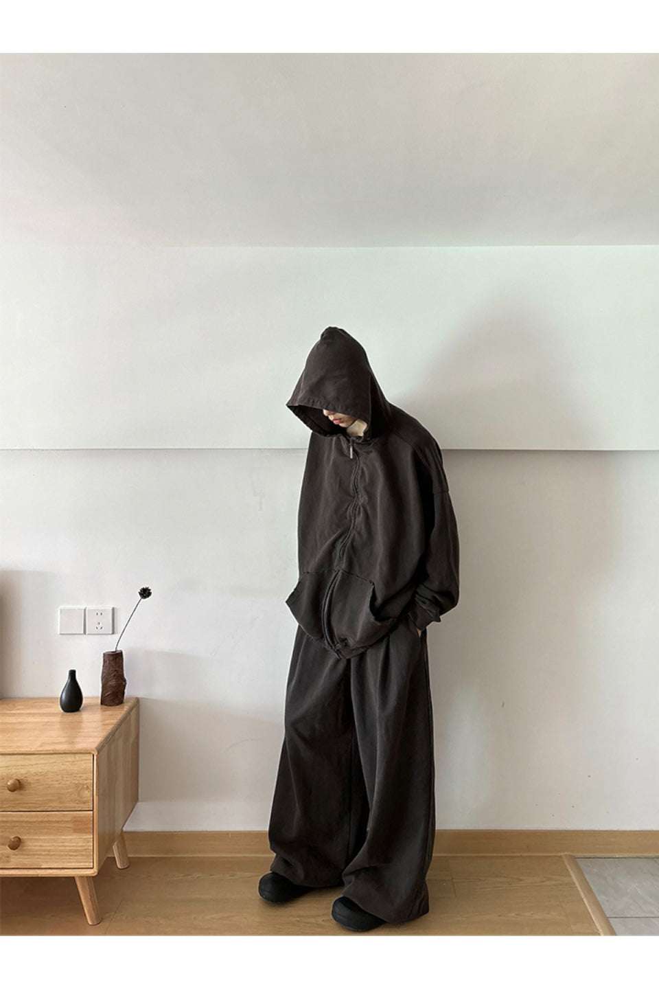 Distressed Boxy Zip Hoodie