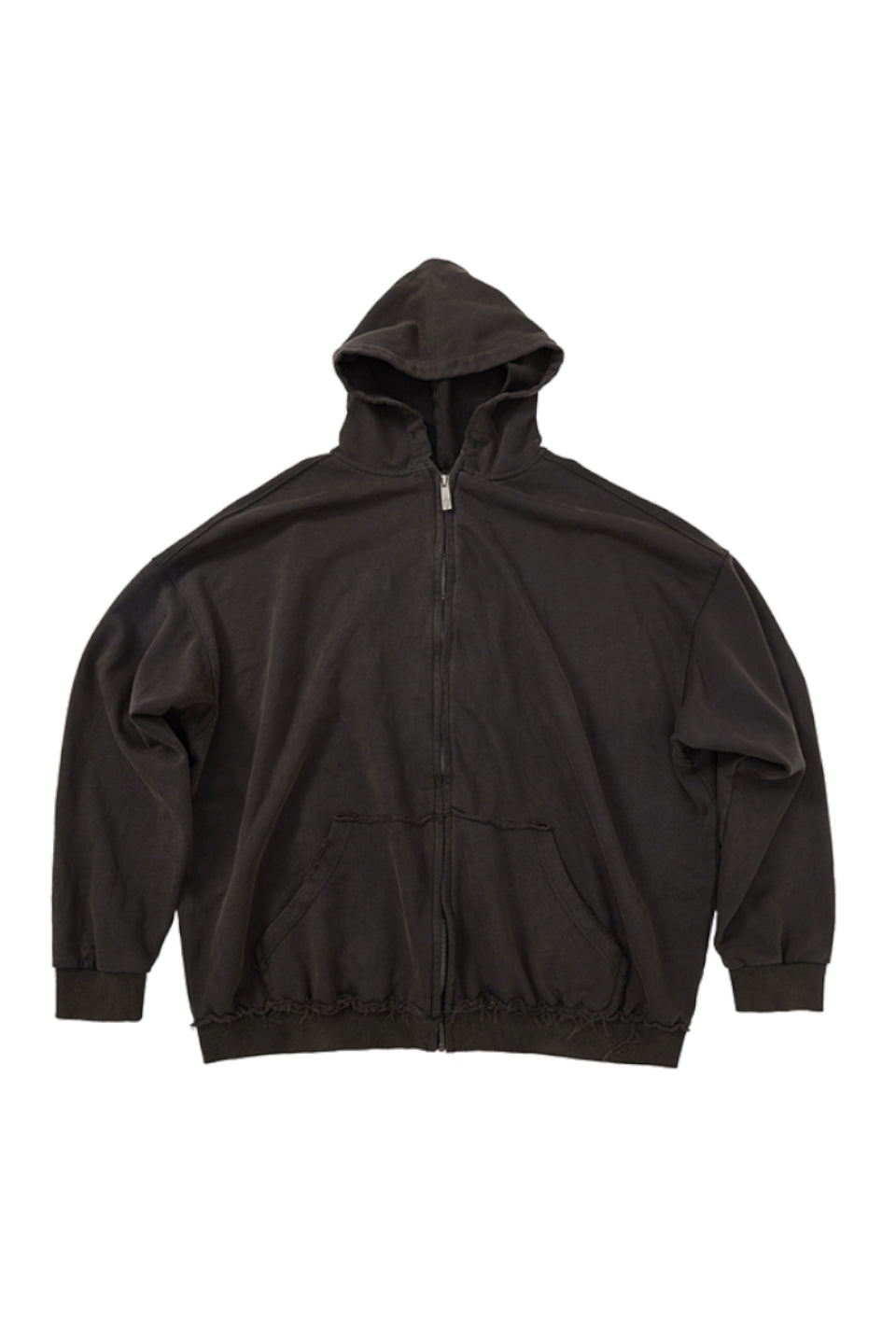 Distressed Boxy Zip Hoodie