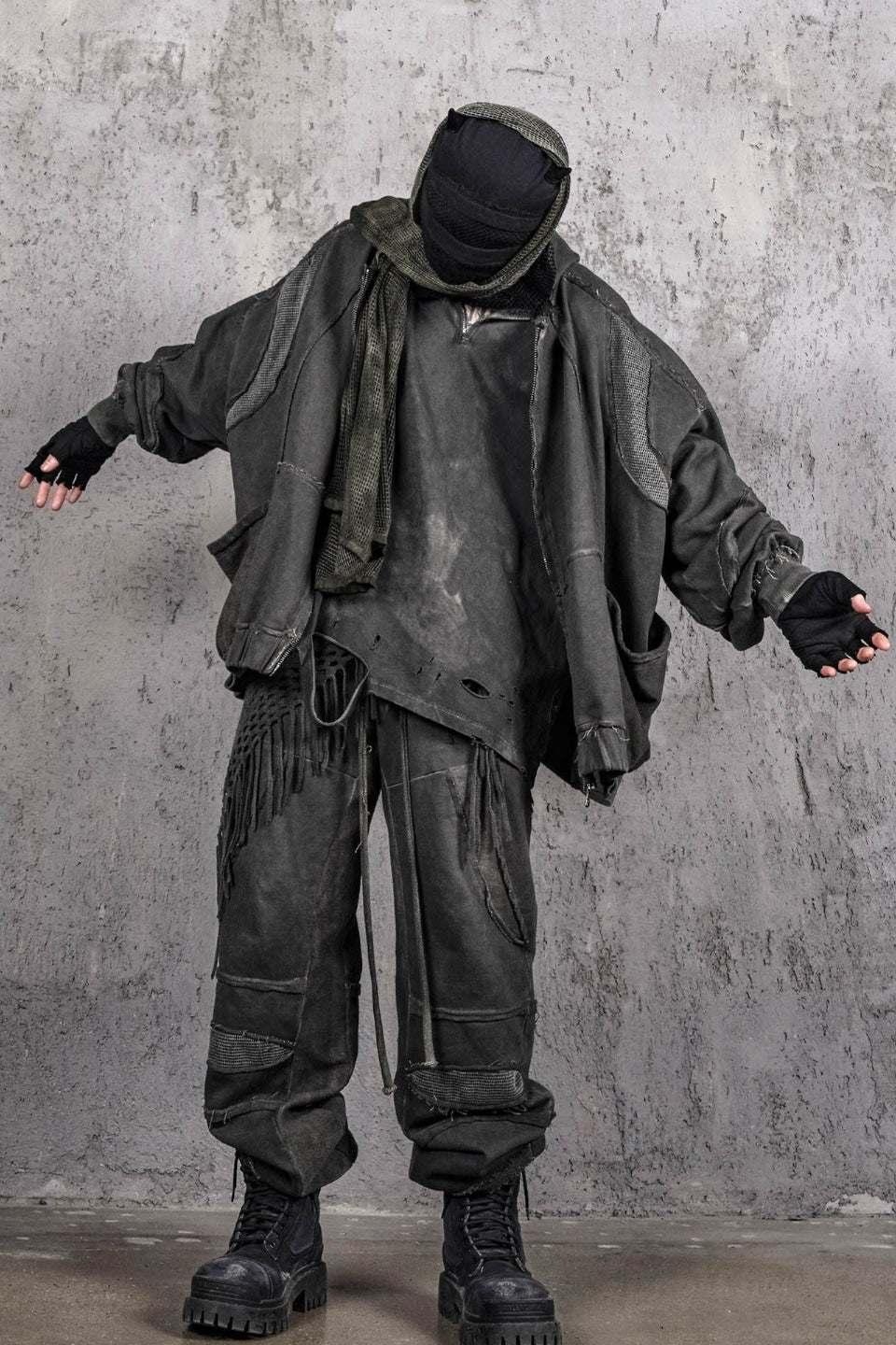 Distressed Demon Clad Deconstructed Pants