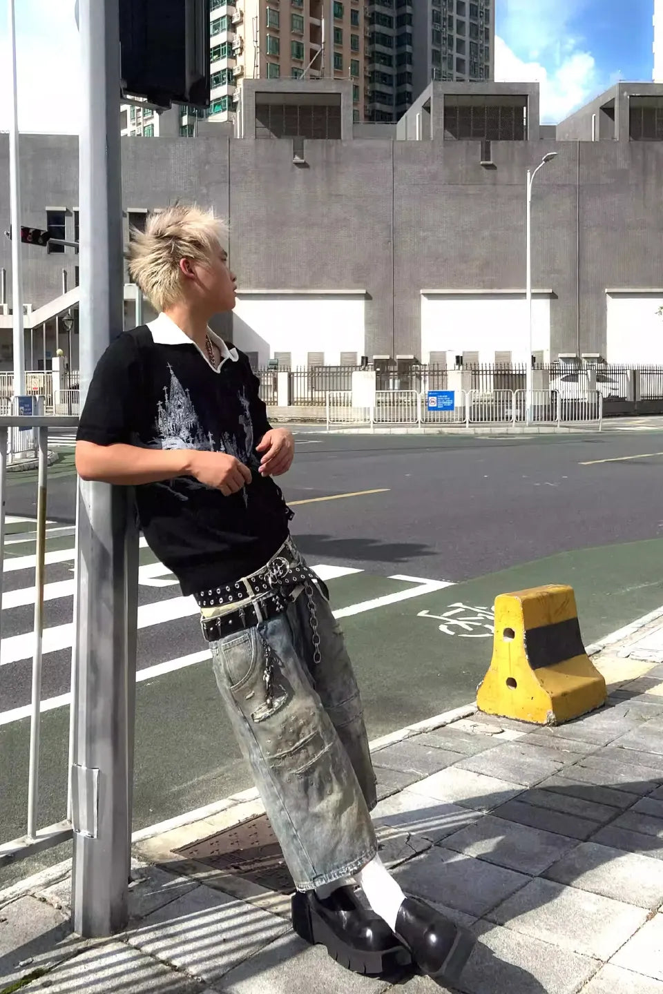 Distressed Double Layer Denim Shorts