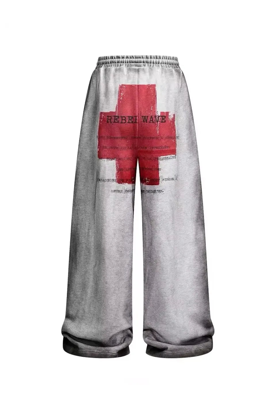 Distressed Reversible Slogan Sweatpants