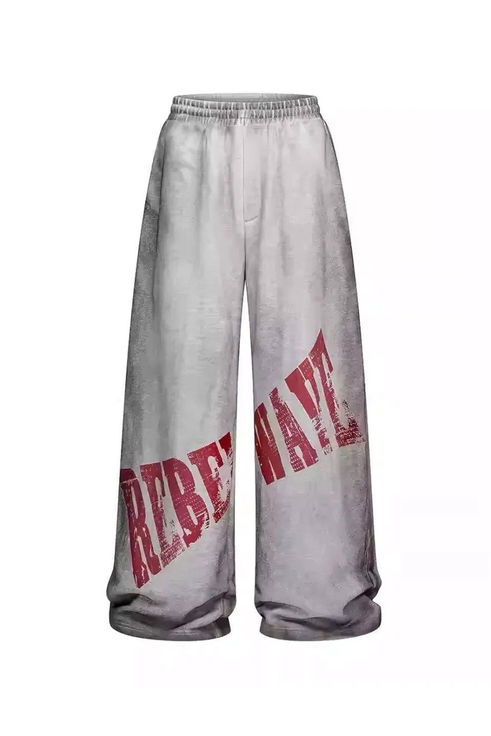 Distressed Reversible Slogan Sweatpants
