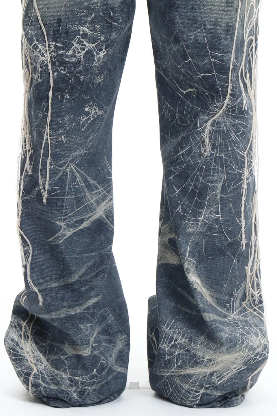 Distressed Spider Web Embroidered Jeans