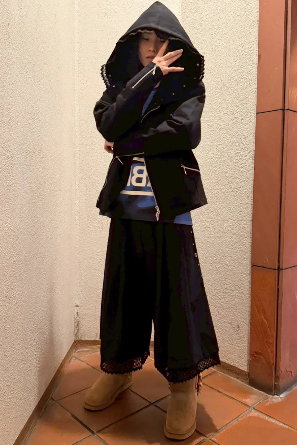 Double Belt Studs Shorts