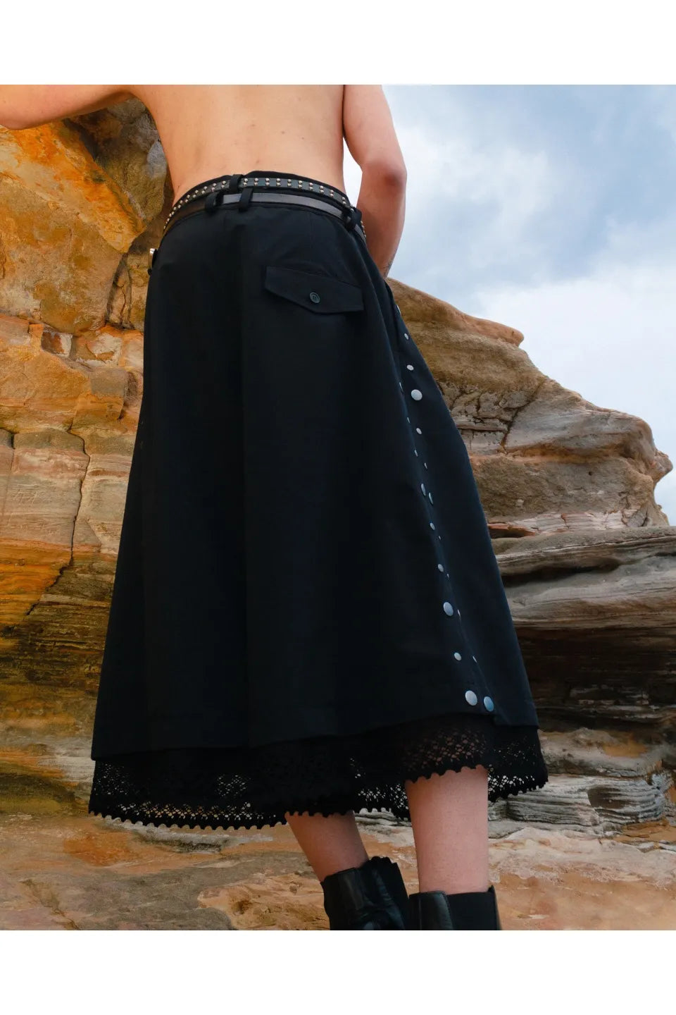 Double Belt Studs Shorts