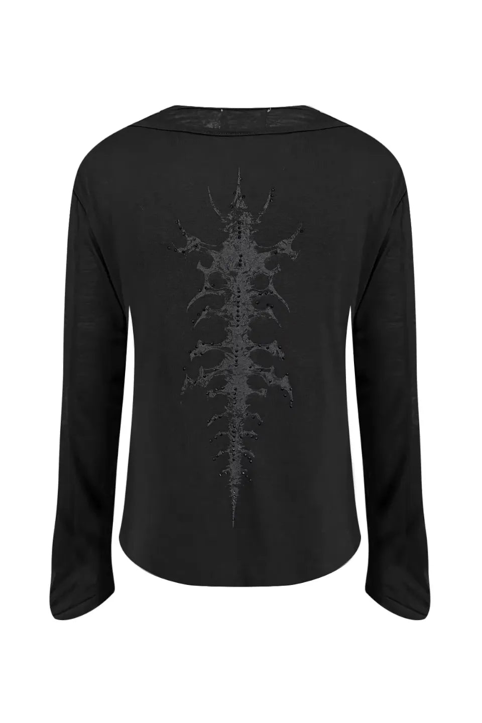  ダブルレイヤー　Tシャツ　26ss 黒 TH4SWE | Double Collar Cross Webbing Tee クロス テープ T