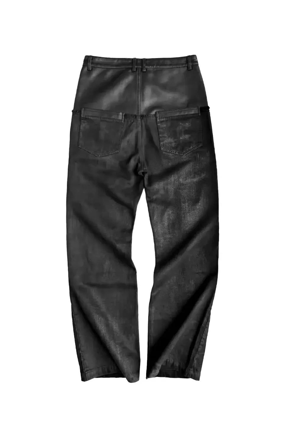 Double Waist Waxed Destroyed Jeans