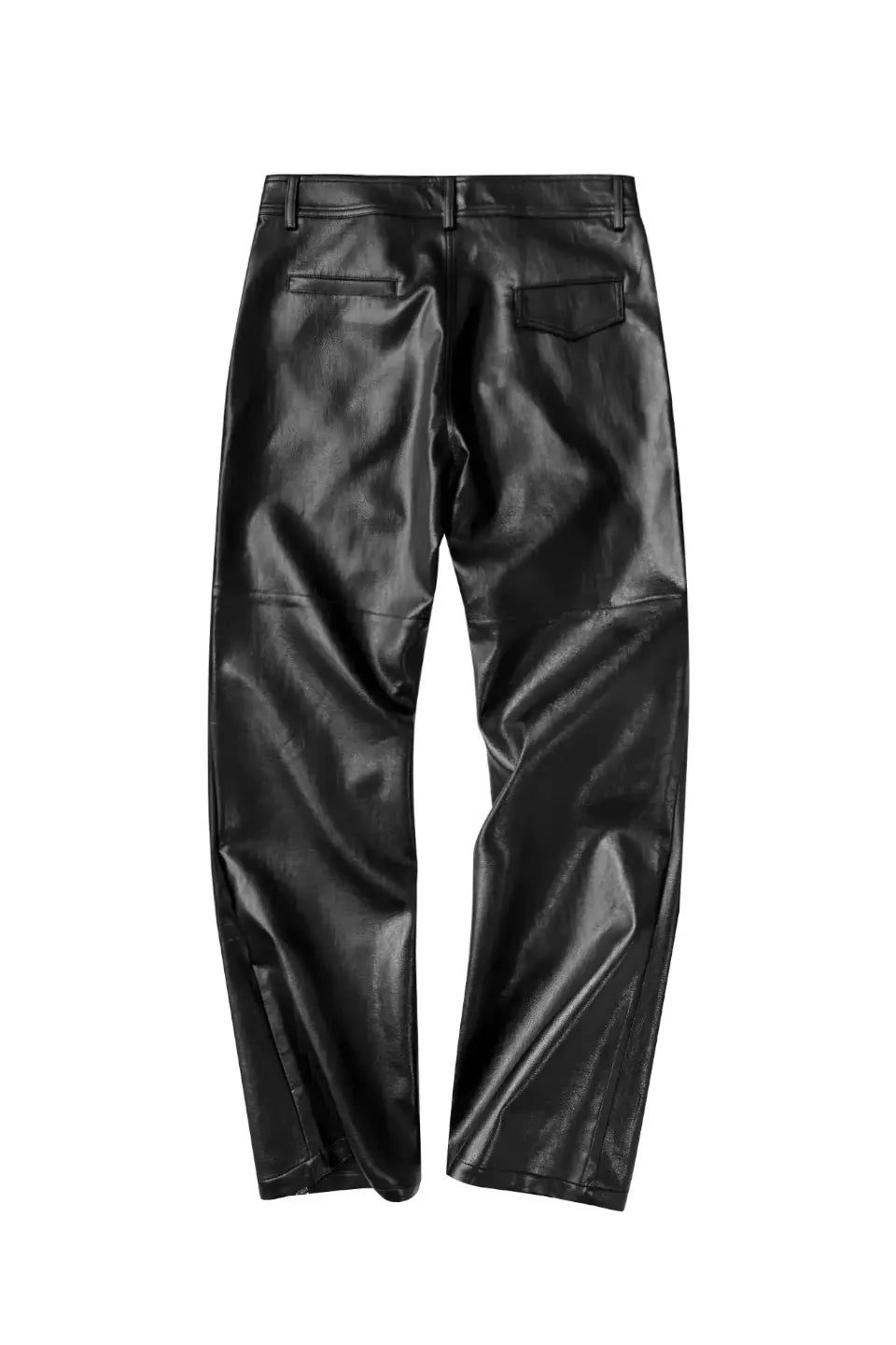 Double Zip Faux Leather Flare Pants