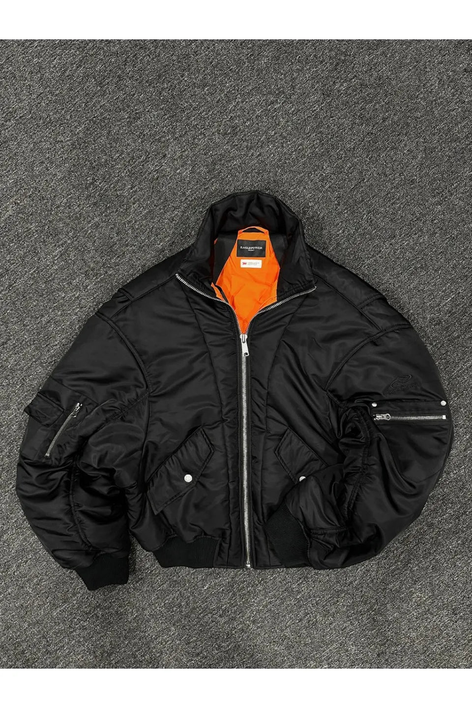 Double Zipper Nylon Detachable Hood Bomber