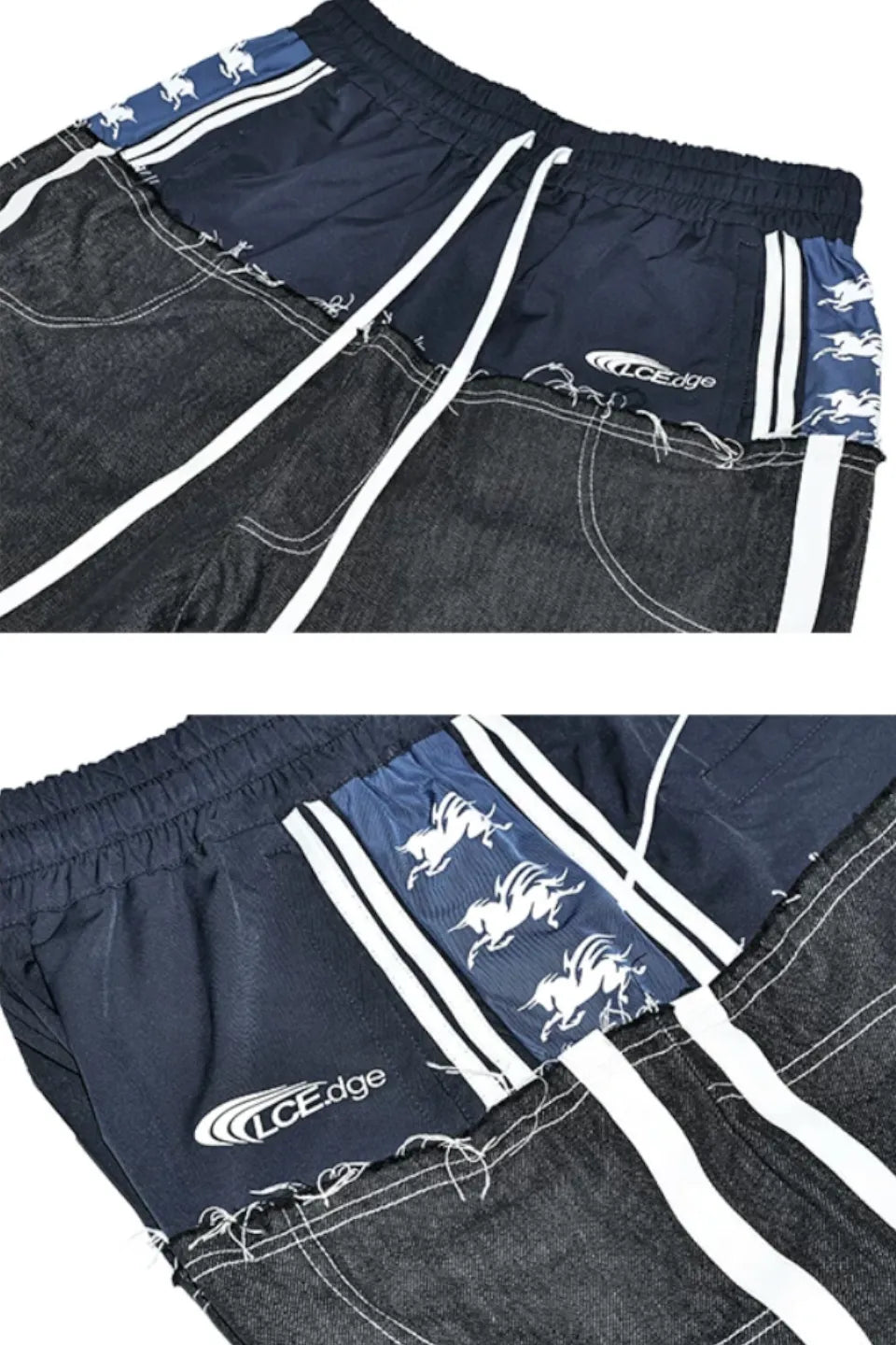 Double Waistband Stripe Rigid Denim