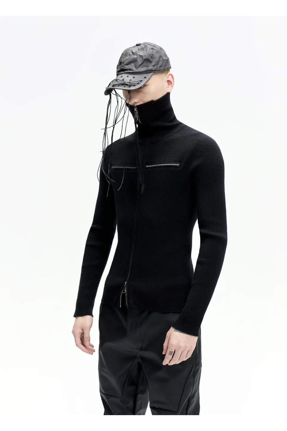 Dual Zip High Neck Knit