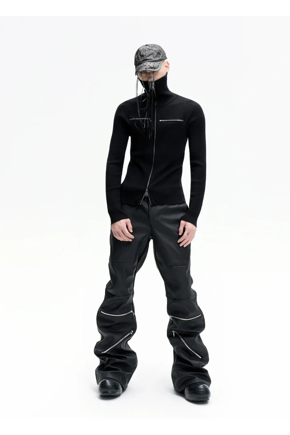 Dual Zip High Neck Knit