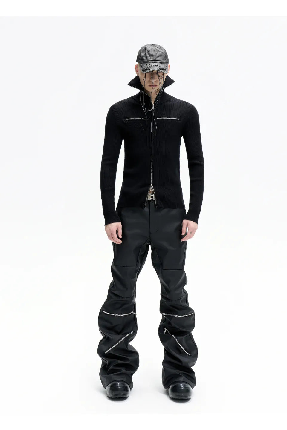 Dual Zip High Neck Knit