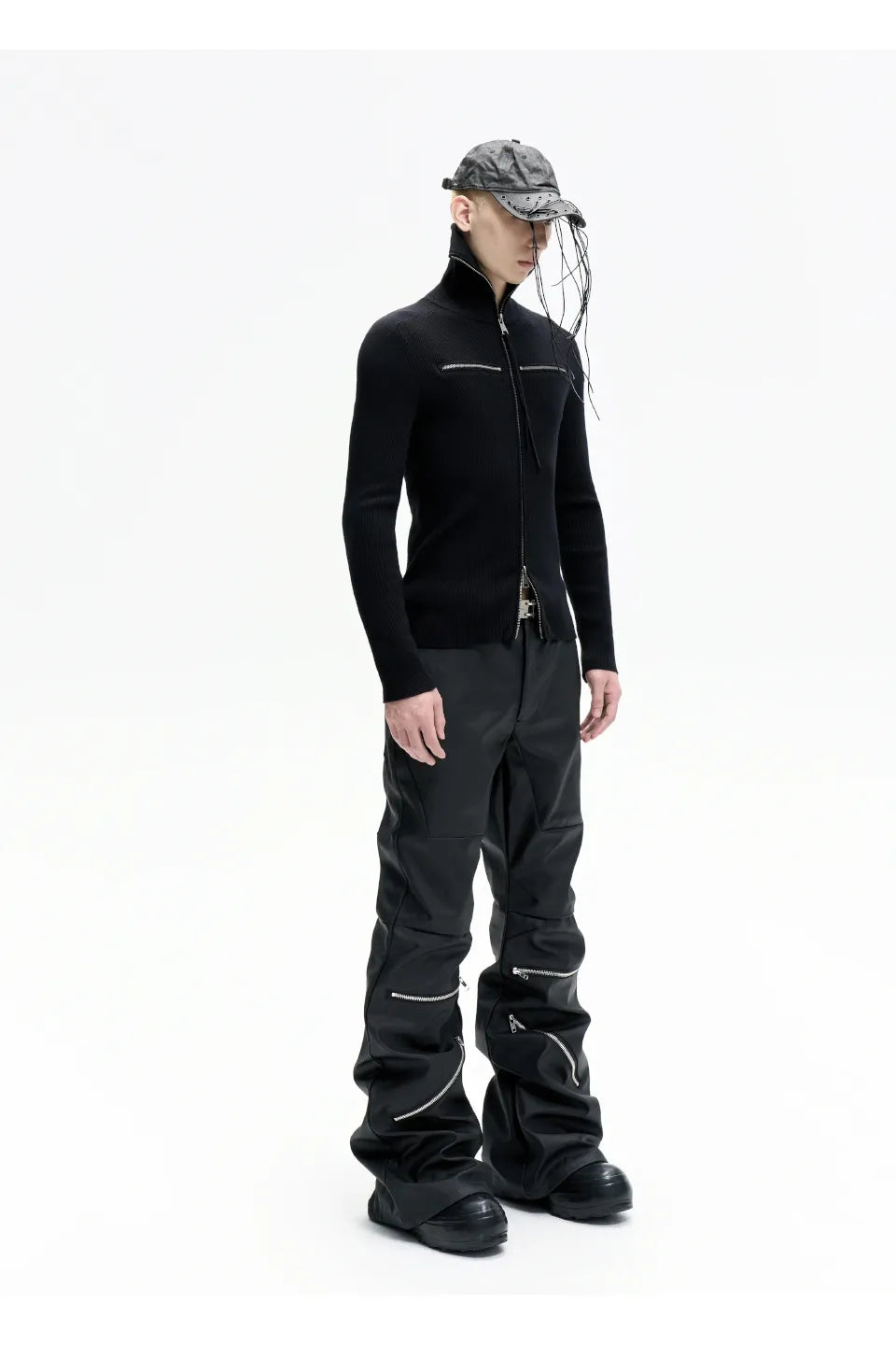 Dual Zip High Neck Knit