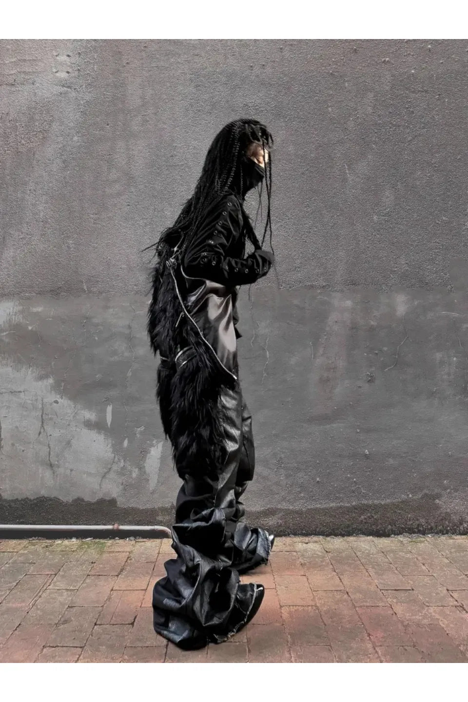 Faux Fur and Leather Zip Jacket