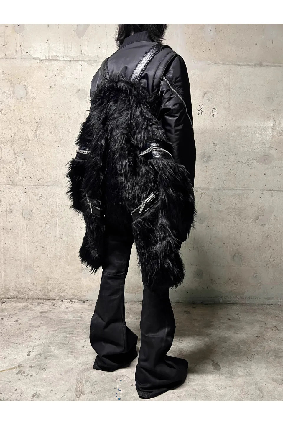 Faux Fur and Leather Zip Jacket