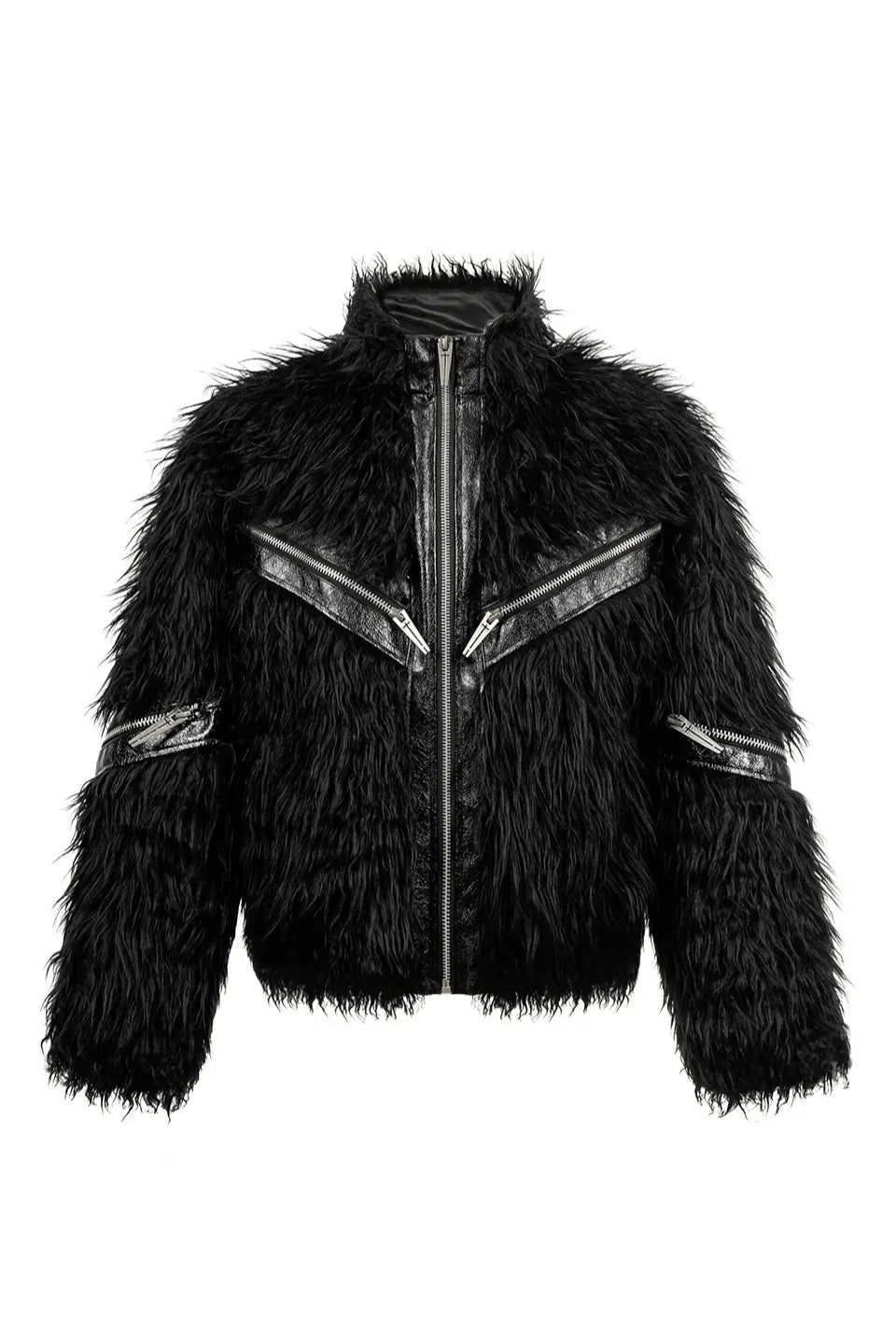 REBEL WAVE レベルウェーブ｜Faux Fur and Leather Zip Jacket