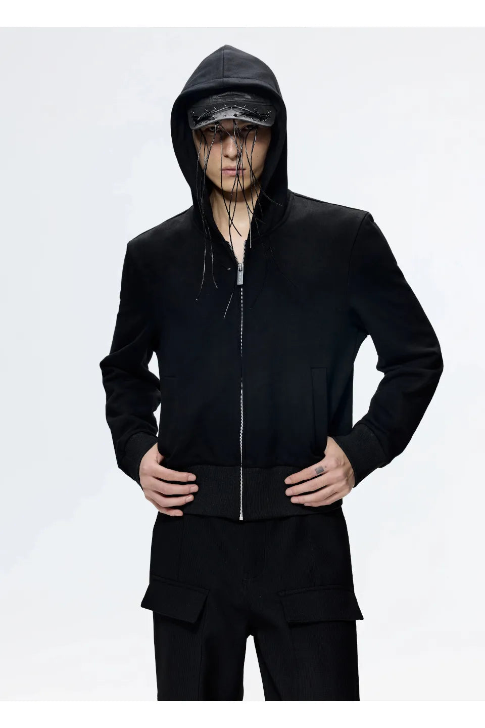 Fitted Hooded Cropped Hoodie