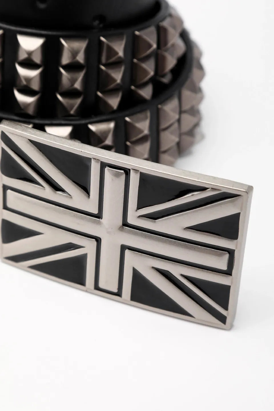 Flag Metal Studded Cowhide Belt