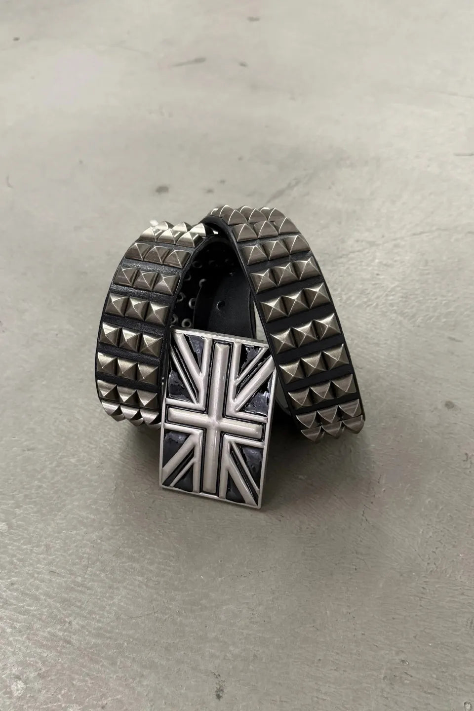 Flag Metal Studded Cowhide Belt