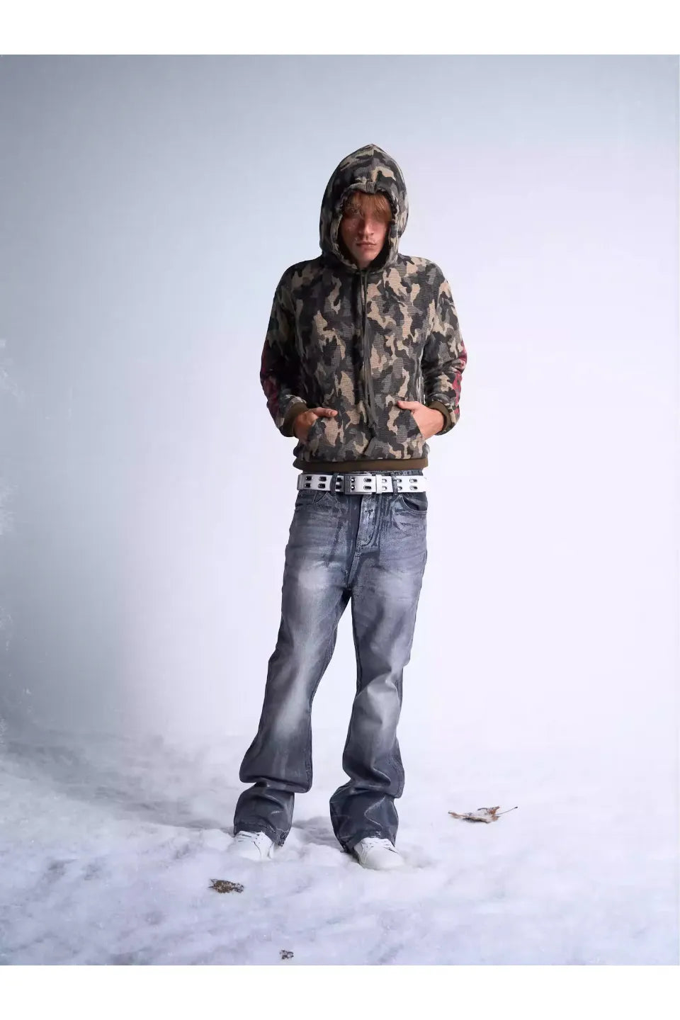 Flame Camouflage Waffle Hoodie