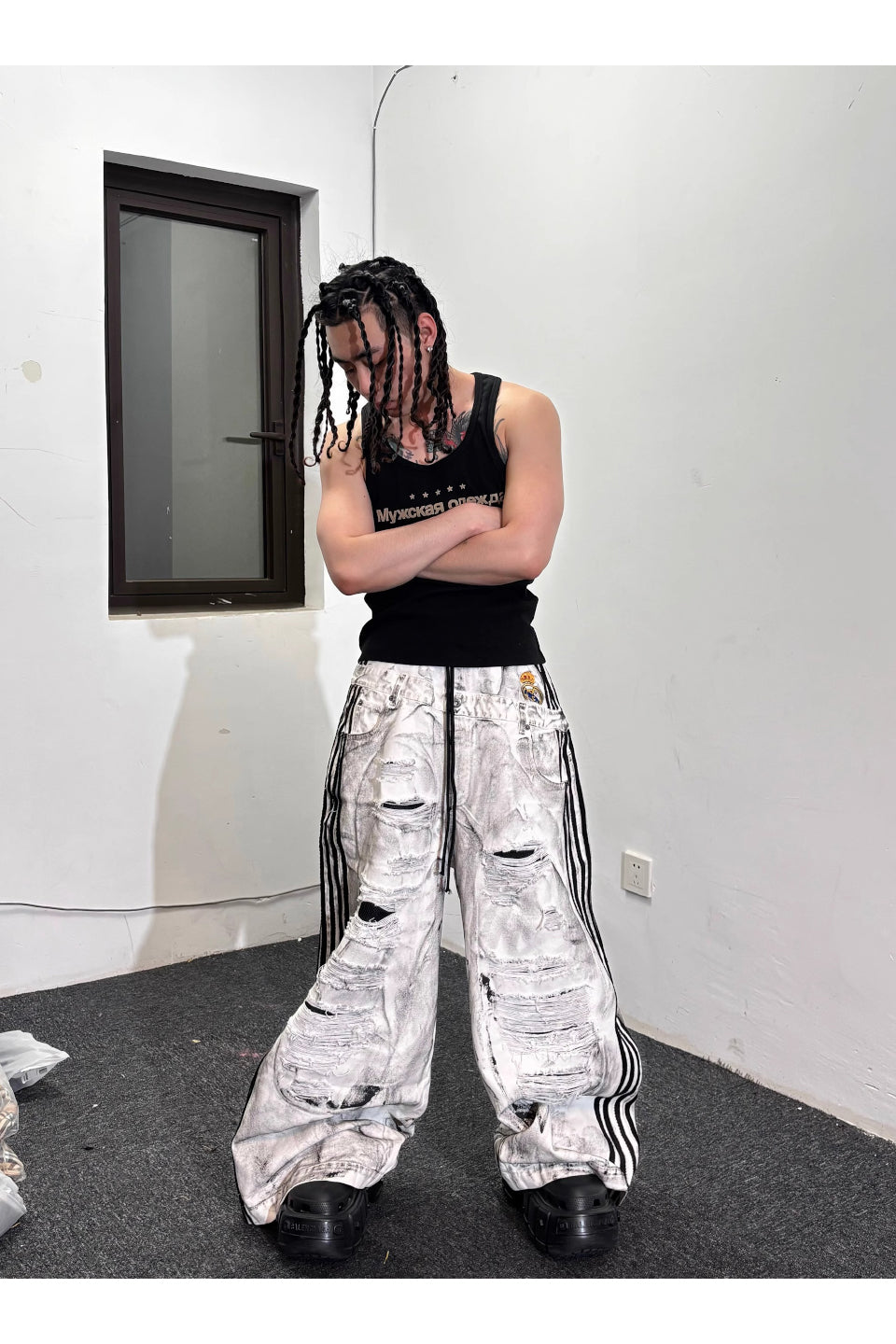 Football Punks White Canvas Pants