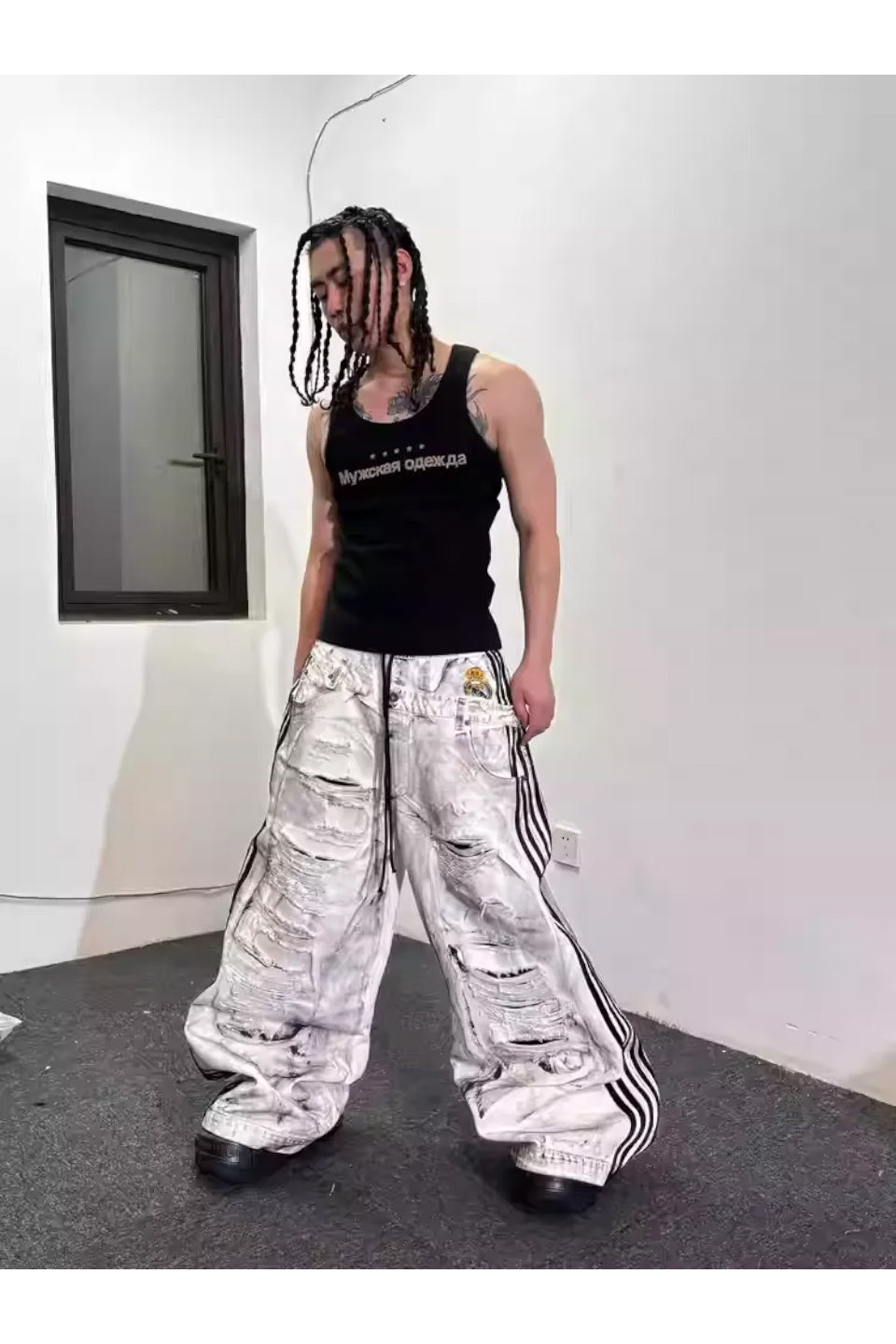 Football Punks White Canvas Pants