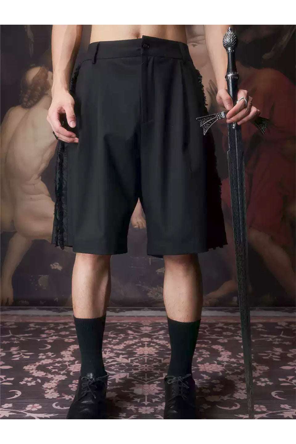 Fringe Trimmed A Line Blazer Shorts