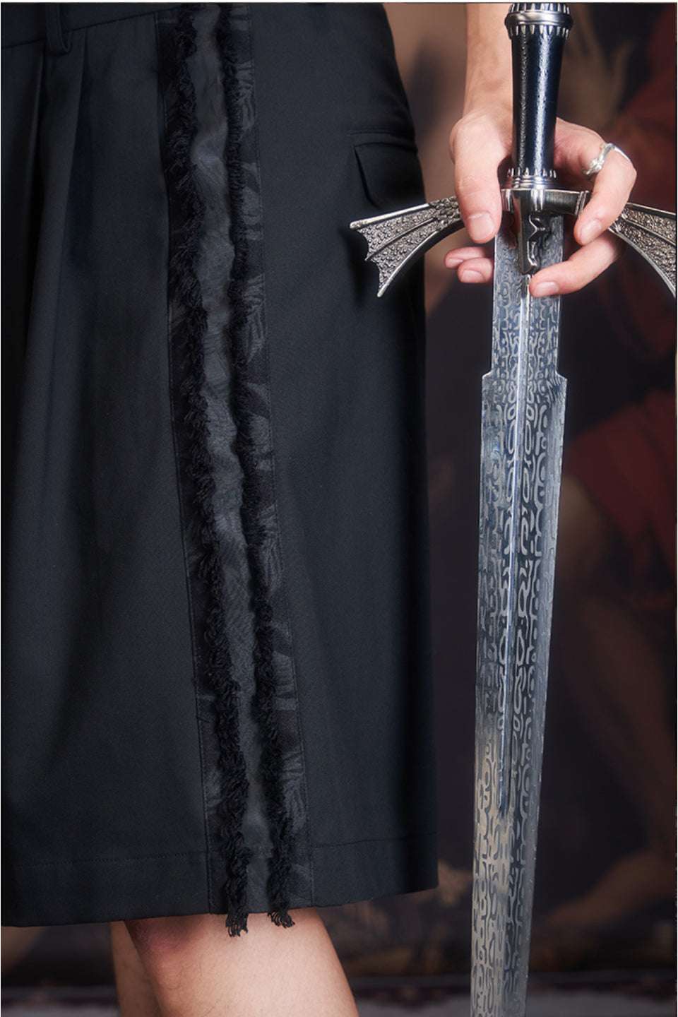 Fringe Trimmed A Line Blazer Shorts