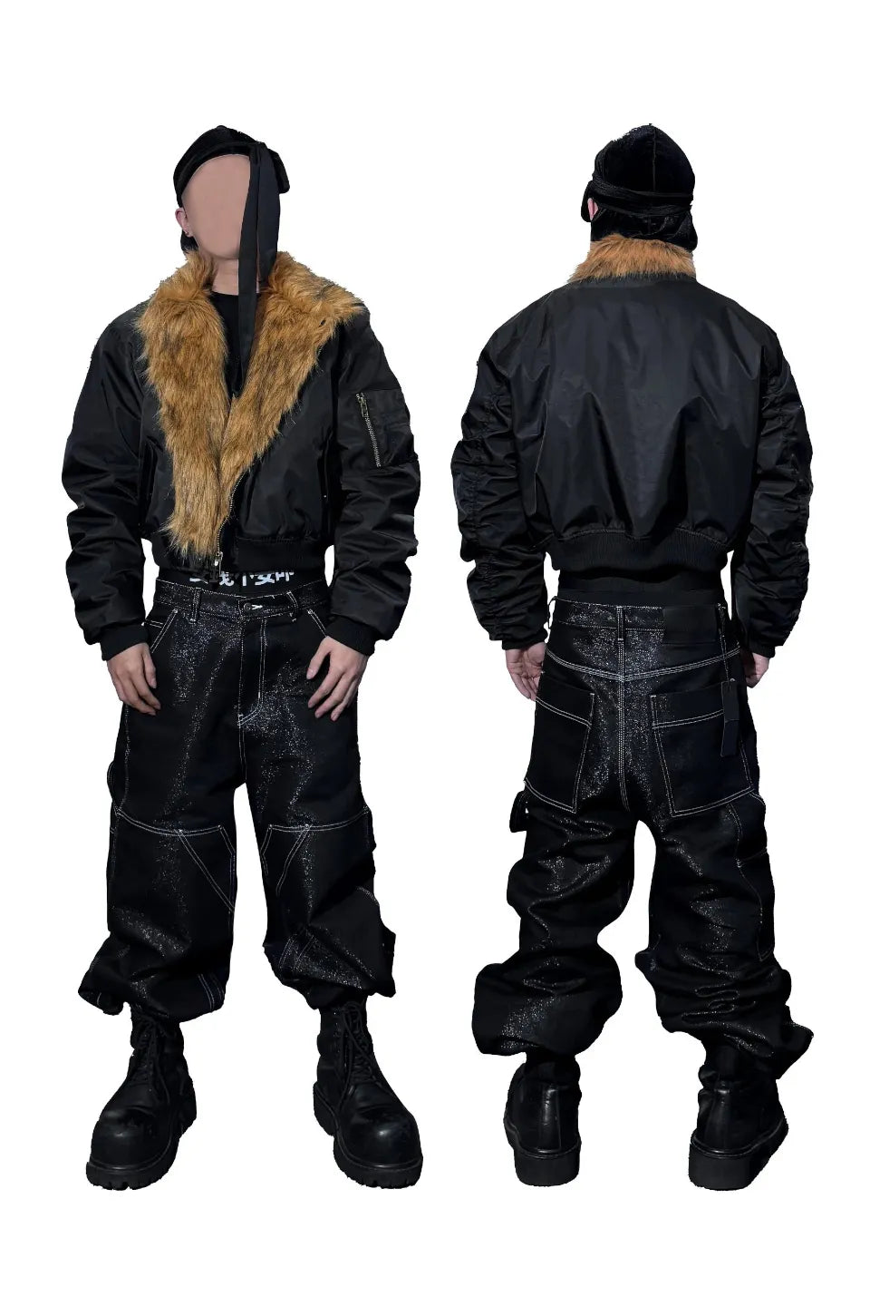 Fur Lined Aviator Padded Bomber Jacket