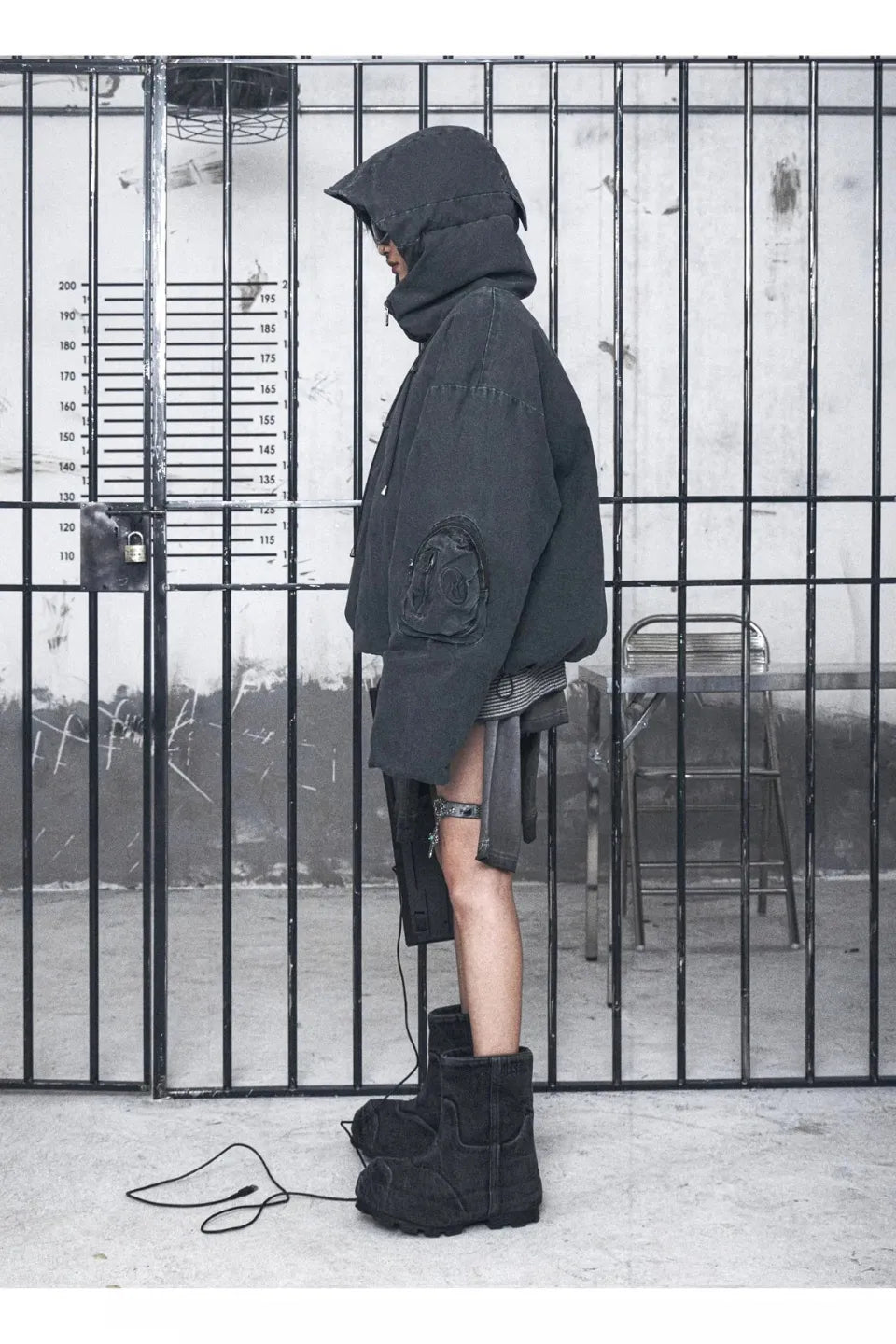 Gasoline Blue Hooded Cotton Robe Bread Heavy Weight