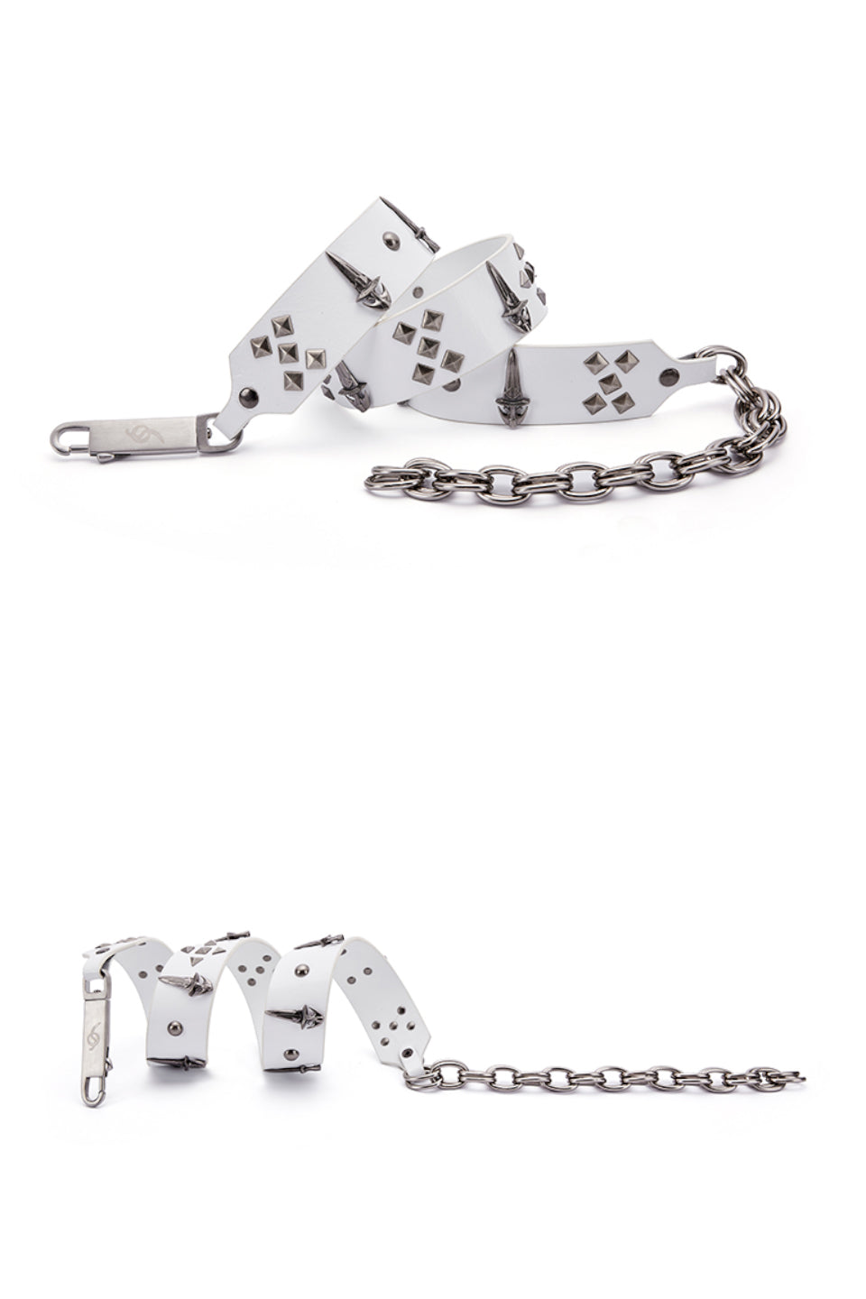 Genuine Leather Chain Studded Sword Buckle Belt