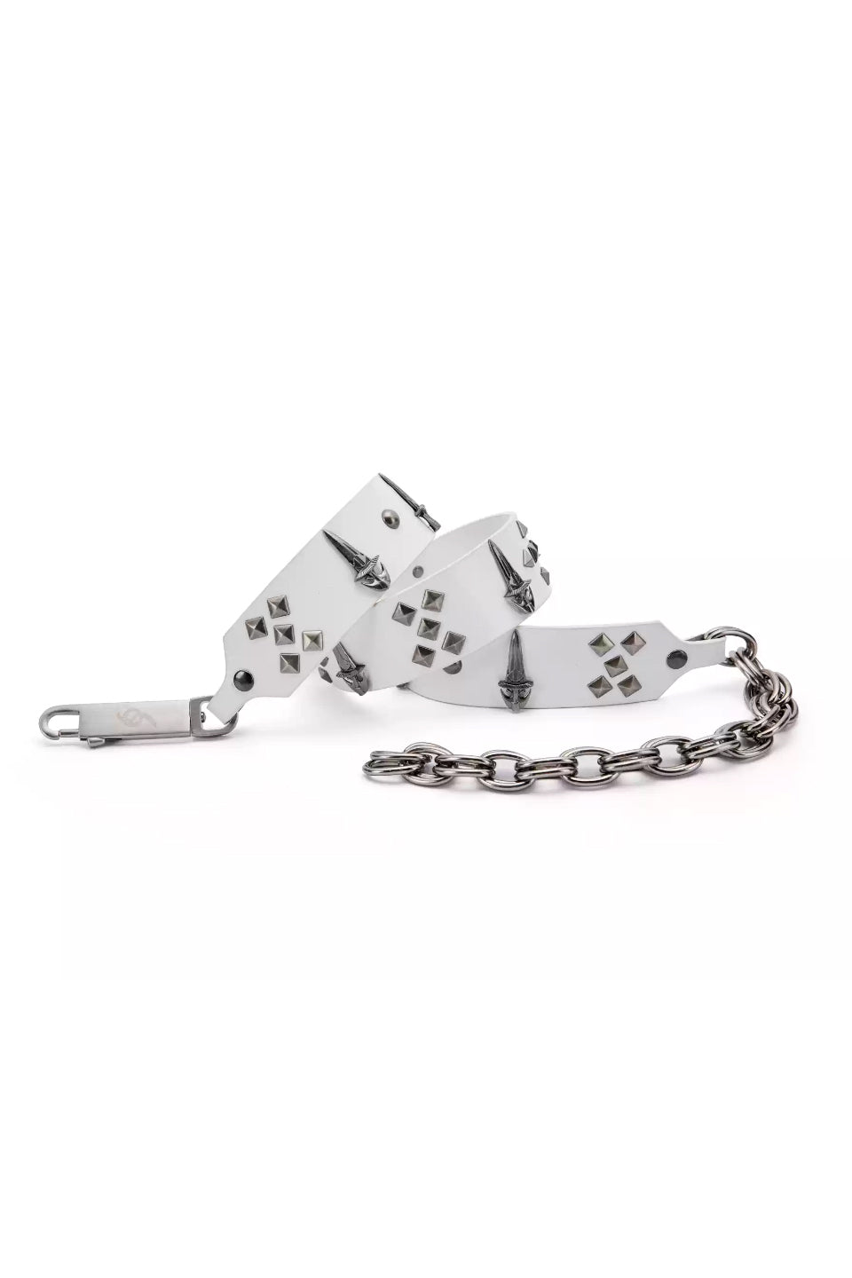 Genuine Leather Chain Studded Sword Buckle Belt