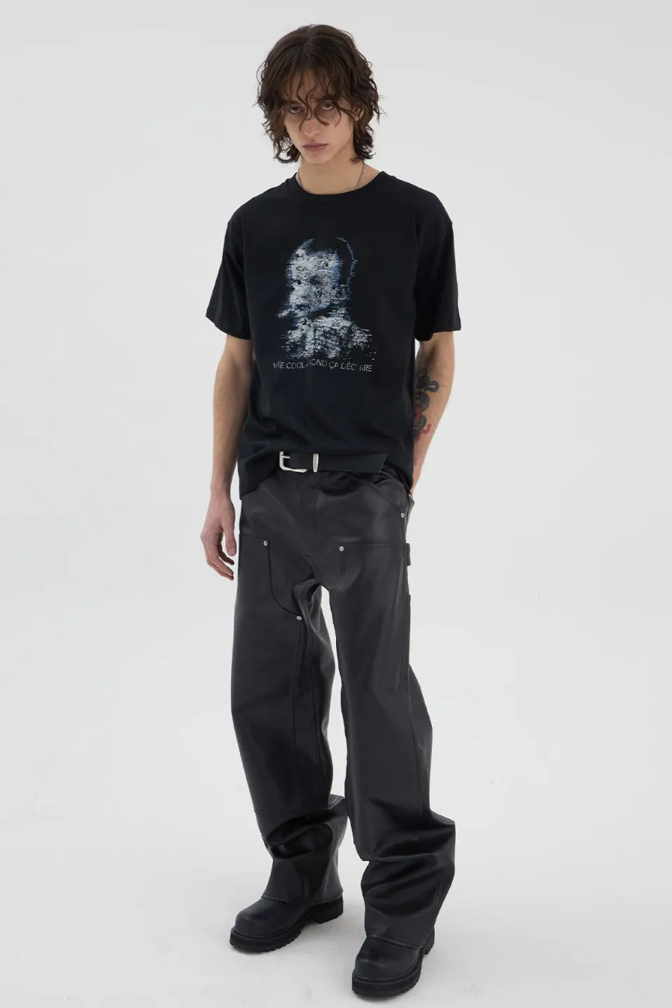 Glitch Face Print T-shirt