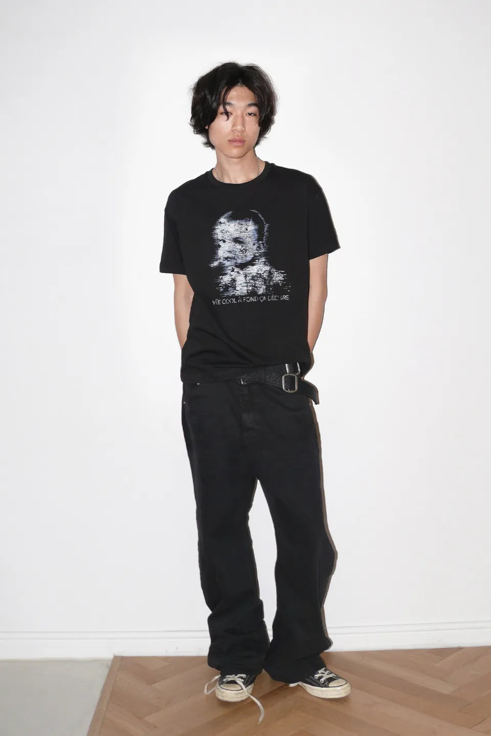 Glitch Face Print T-shirt