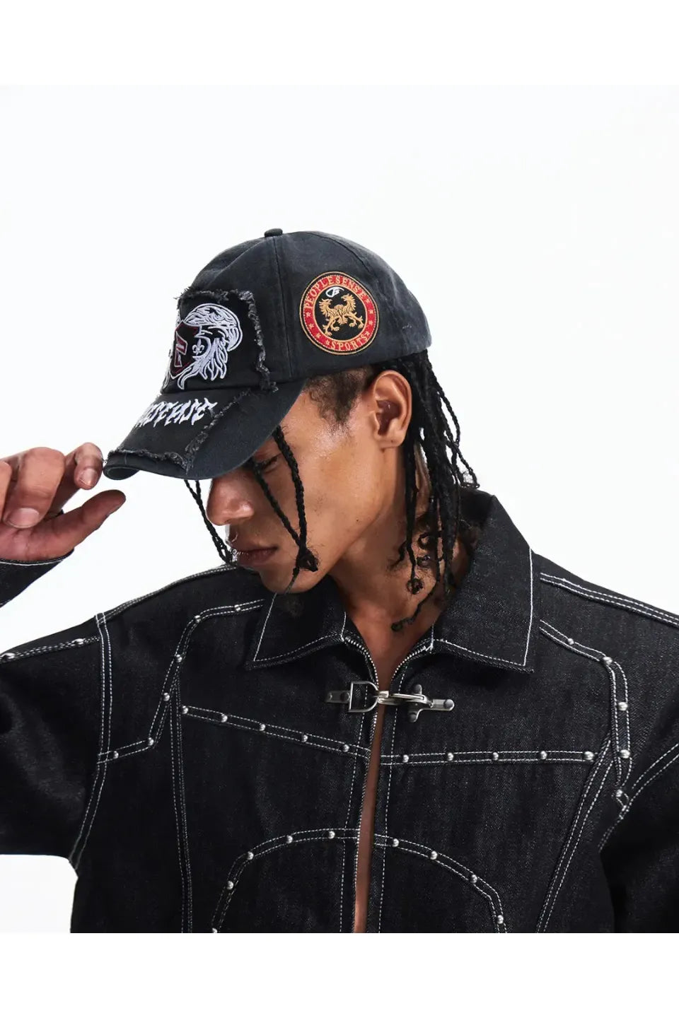 Gothic Cap Featuring Raised Embroidery