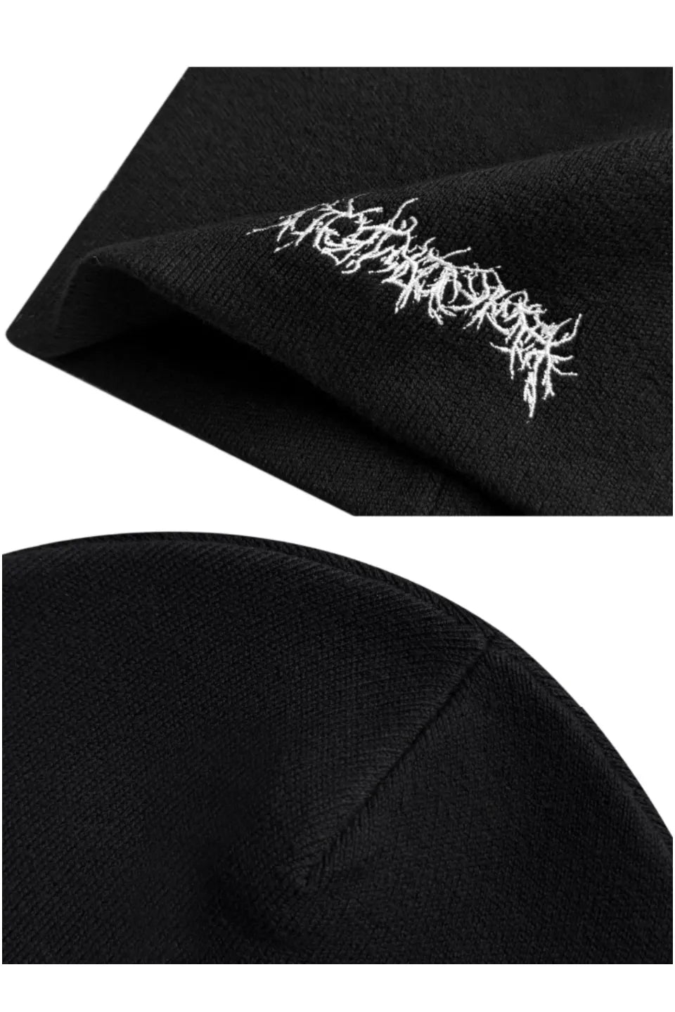Gothic Sanskrit Embroidered Logo Face Mask Beanie