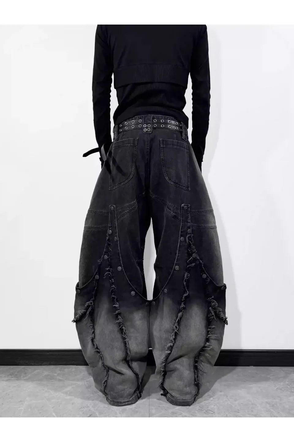 Gradient Wash Convertible Denim Pants
