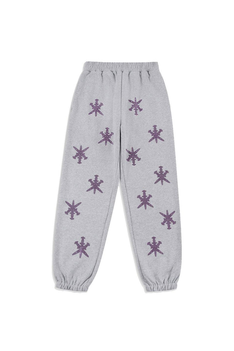 Unknown London - Grey Purple Rhinestone Jogger アンノウンロンドン