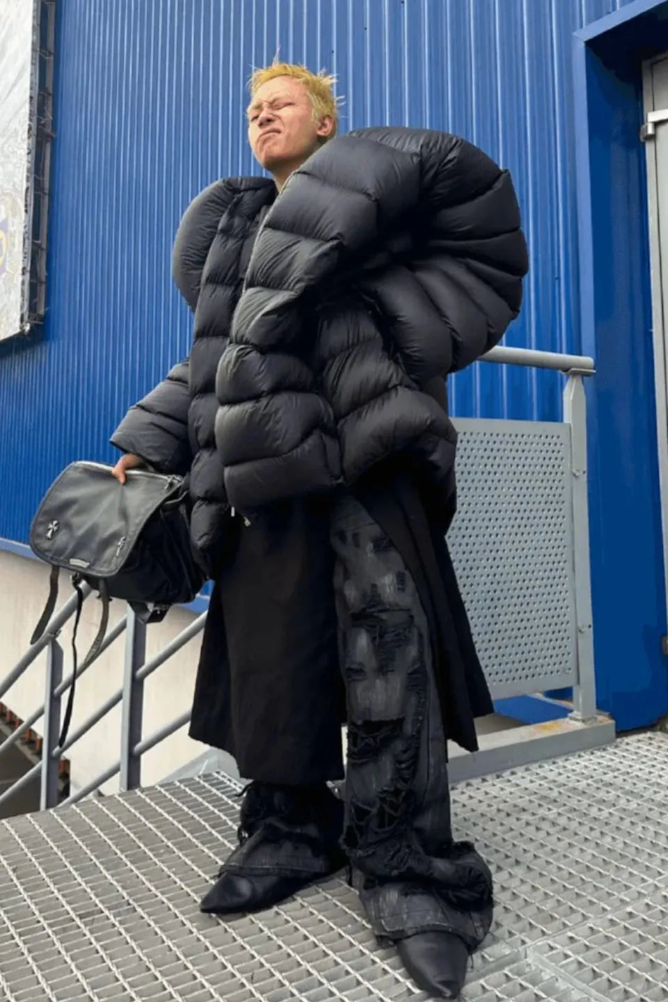 Hand Distressed Wide Leg Jeans