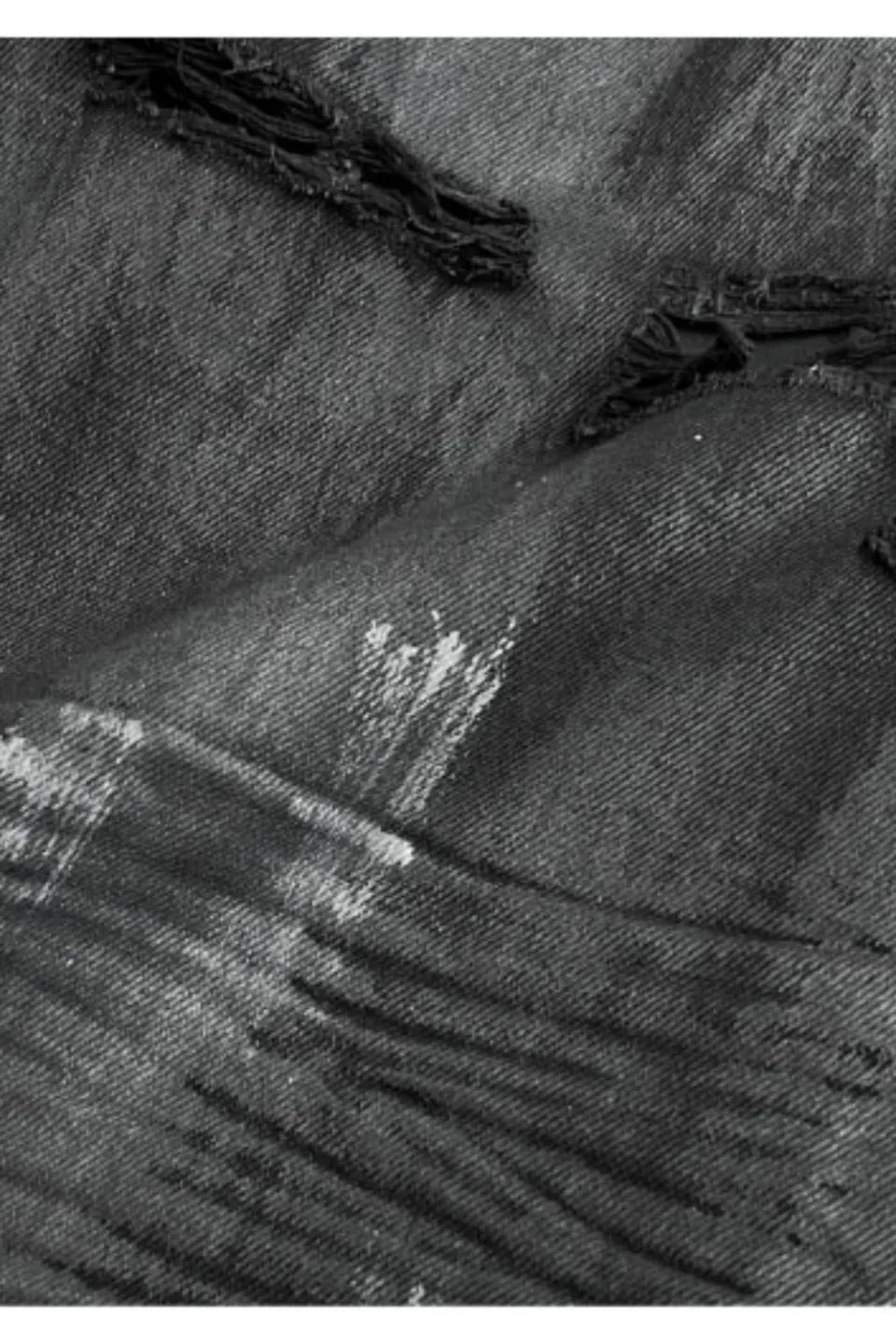 Hand Distressed Wide Leg Jeans