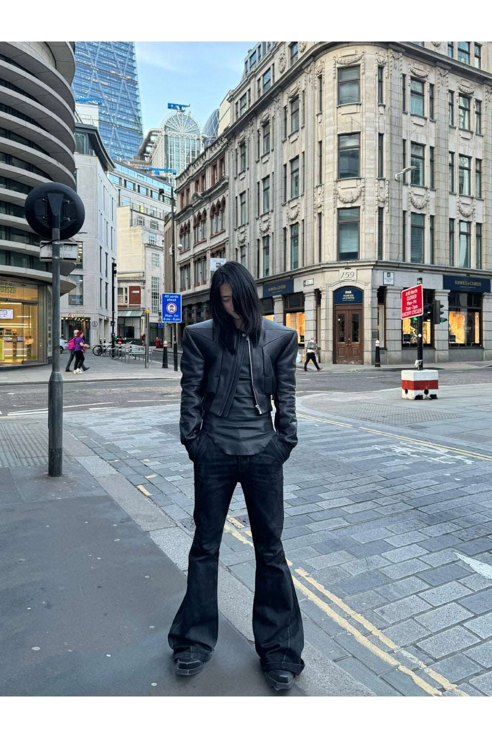 Hand Painted Waxed Flare Pants