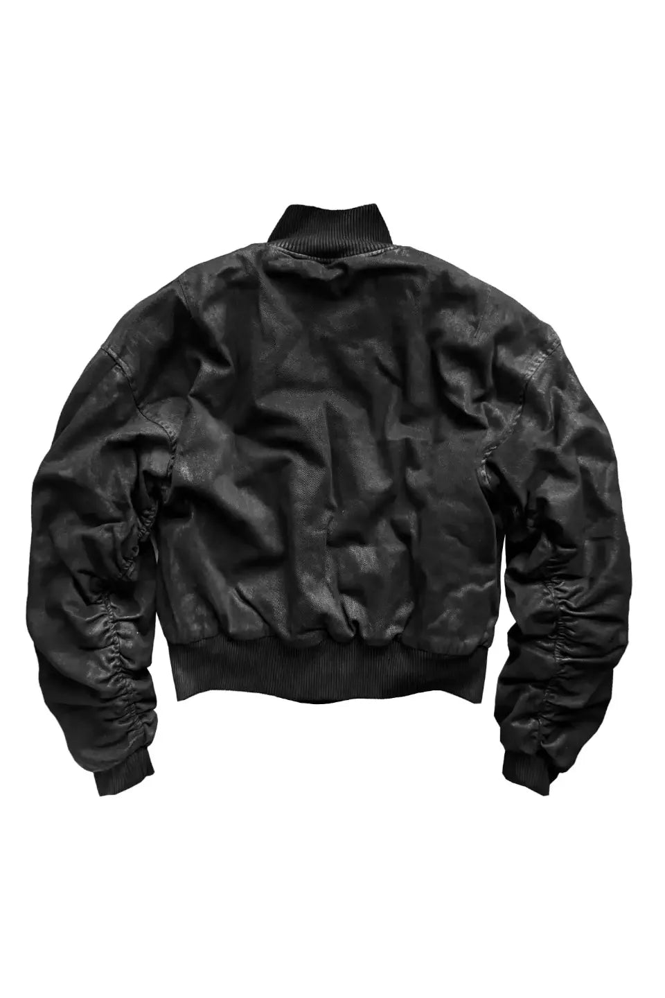Hand Painted Waxed Twill Padded Bomber Jacket