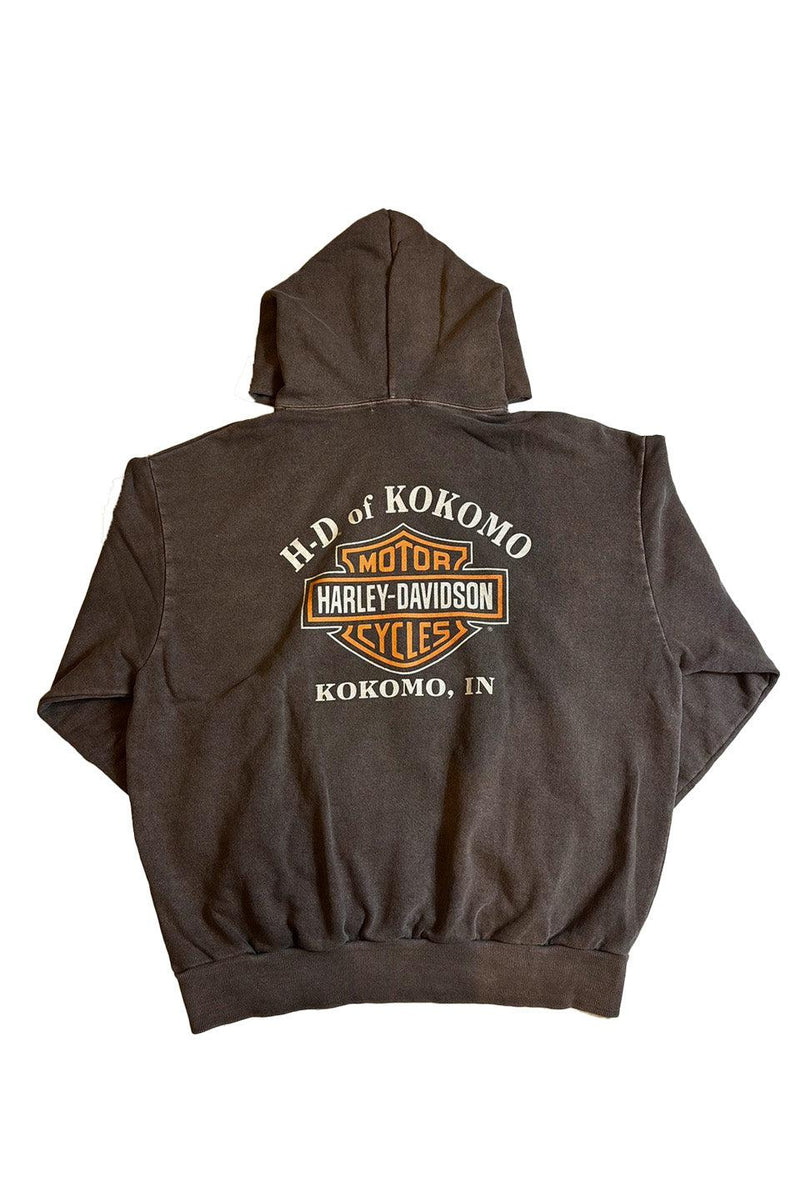 P.O.S - Harley Davidson Print Washed Hoodie ピーオーエス