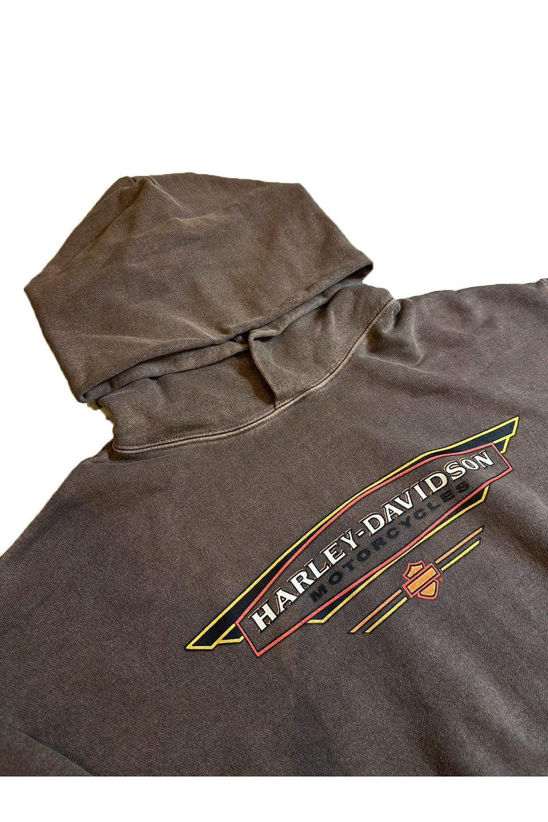 P.O.S - Harley Davidson Print Washed Hoodie ピーオーエス