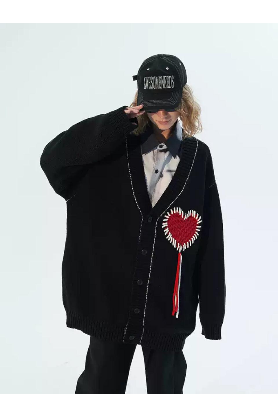 MODITEC(モディテック) - Heart Knit Cardigan ハートニットカーディガン