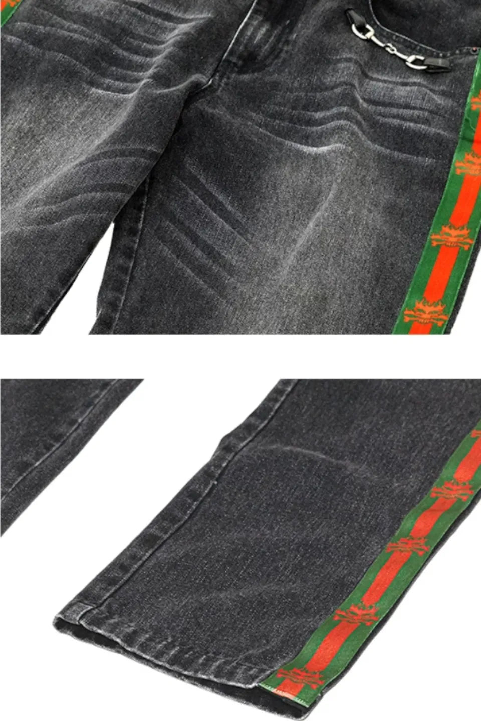 Horsebit Stripe Side Taping Denim